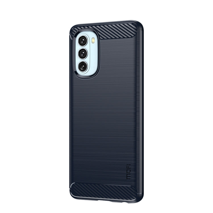 For Motorola Moto G51  5G MOFI Gentleness Brushed Carbon Fiber Soft TPU Case(Blue) - Motorola Cases by MOFI | Online Shopping South Africa | PMC Jewellery