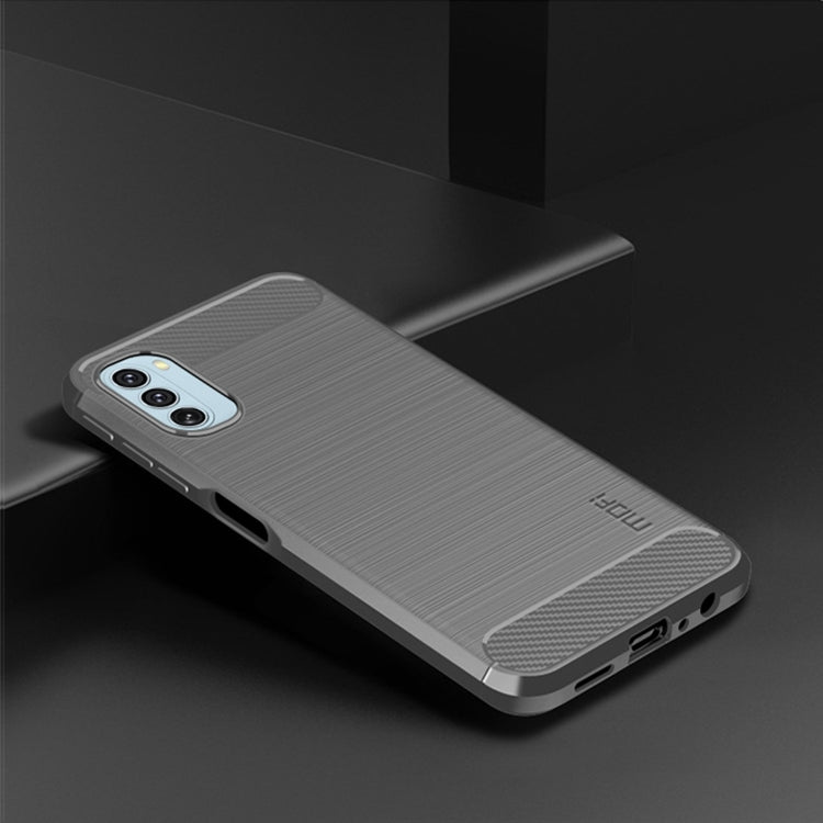 For Motorola Moto G51  5G MOFI Gentleness Brushed Carbon Fiber Soft TPU Case(Gray) - Motorola Cases by MOFI | Online Shopping South Africa | PMC Jewellery | Buy Now Pay Later Mobicred