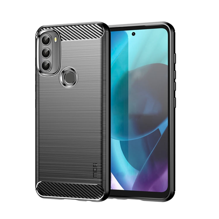 For Motorola Moto G71 5G MOFI Gentleness Brushed Carbon Fiber Soft TPU Case(Black) - Motorola Cases by MOFI | Online Shopping South Africa | PMC Jewellery