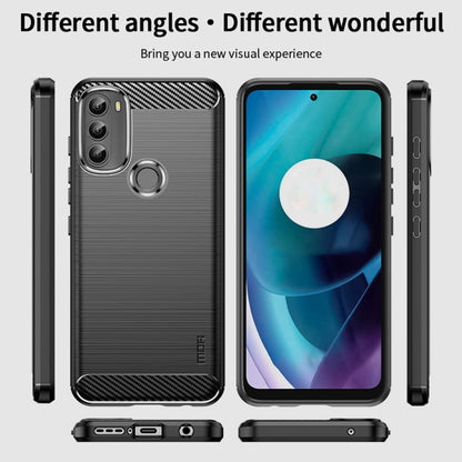 For Motorola Moto G71 5G MOFI Gentleness Brushed Carbon Fiber Soft TPU Case(Black) - Motorola Cases by MOFI | Online Shopping South Africa | PMC Jewellery