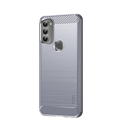 For Motorola Moto G71 5G MOFI Gentleness Brushed Carbon Fiber Soft TPU Case(Gray) - Motorola Cases by MOFI | Online Shopping South Africa | PMC Jewellery