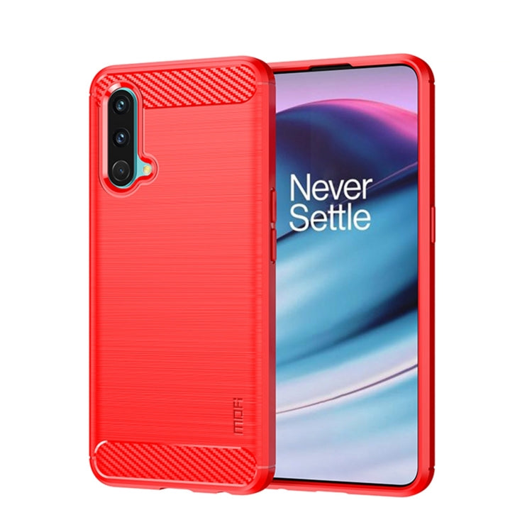 For OnePlus Nord CE 5G MOFI Gentleness Brushed Carbon Fiber Soft TPU Case(Red) - OnePlus Cases by MOFI | Online Shopping South Africa | PMC Jewellery