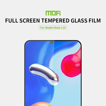 For Xiaomi Redmi Note 11S MOFI 9H 2.5D Full Screen Tempered Glass Film(Black) -  by MOFI | Online Shopping South Africa | PMC Jewellery