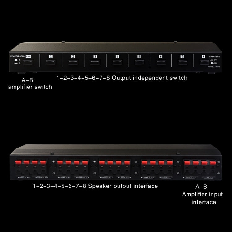 100W 2 In 8 Out Power Amplifier Loudspeaker Box Switcher -  by PMC Jewellery | Online Shopping South Africa | PMC Jewellery | Buy Now Pay Later Mobicred