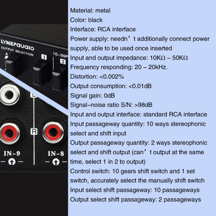 B059 10 In 2 Out / 2 In 10 Out 2-Way RCA Switch Audio Frequency Signal Select Shift Device Loudspeaker Box -  by PMC Jewellery | Online Shopping South Africa | PMC Jewellery | Buy Now Pay Later Mobicred