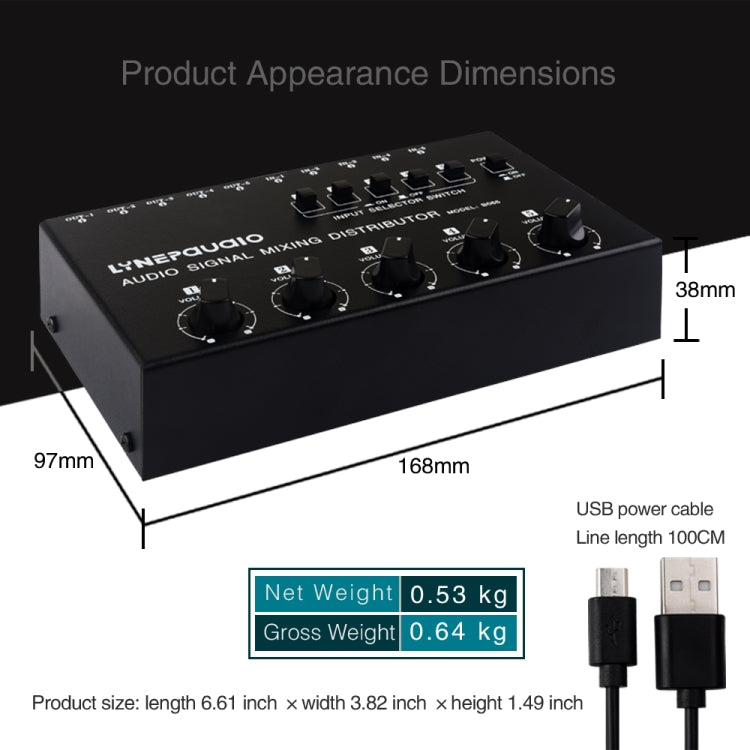 5 In 5 Out Audio Signal Selector Sound Mixing Distribute Device Input Independent Switch -  by PMC Jewellery | Online Shopping South Africa | PMC Jewellery | Buy Now Pay Later Mobicred