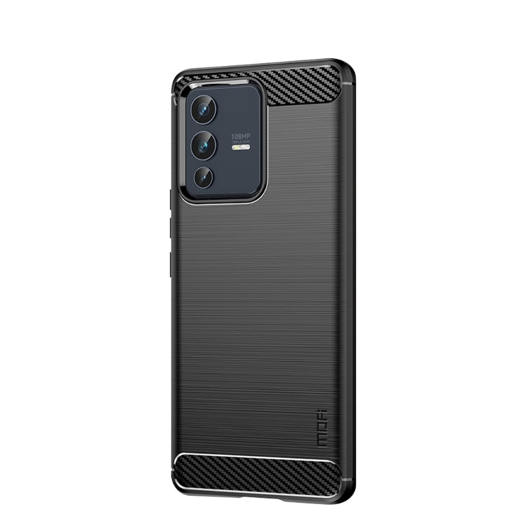 For vivo V23 5G/S12 MOFI Gentleness Series Brushed Texture Carbon Fiber Soft TPU Phone Case(Black) - vivo Cases by MOFI | Online Shopping South Africa | PMC Jewellery