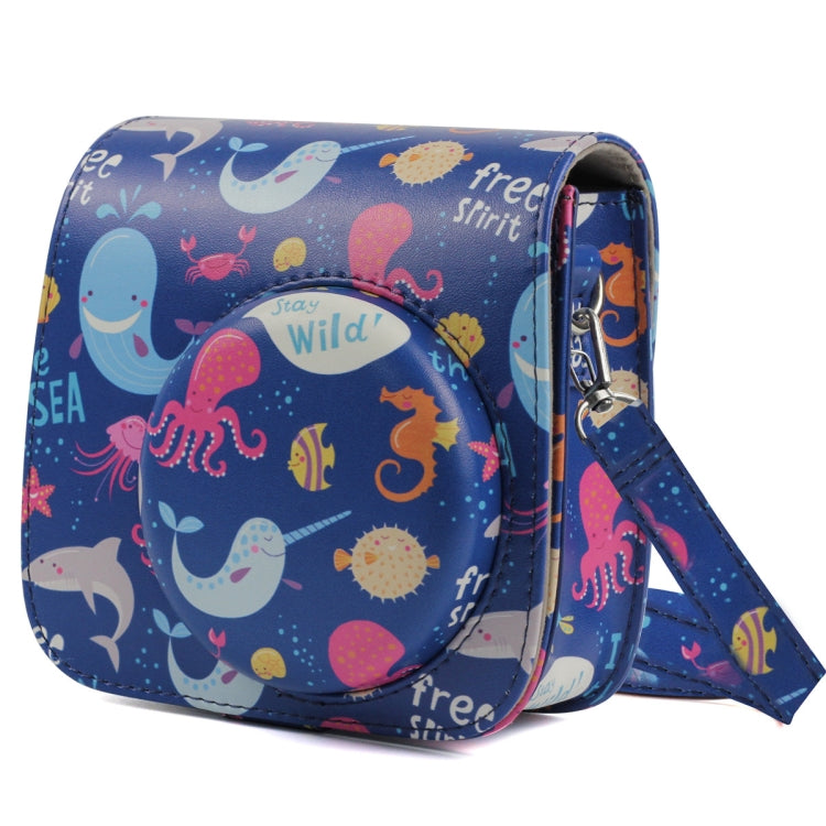Ocean World Pattern Full Body Camera PU Leather Case Bag with Strap for FUJIFILM instax mini 9 / mini 8+ / mini 8 - Leather Bag by PMC TechLife | Online Shopping South Africa | PMC TechLife | Buy Now Pay Later Mobicred