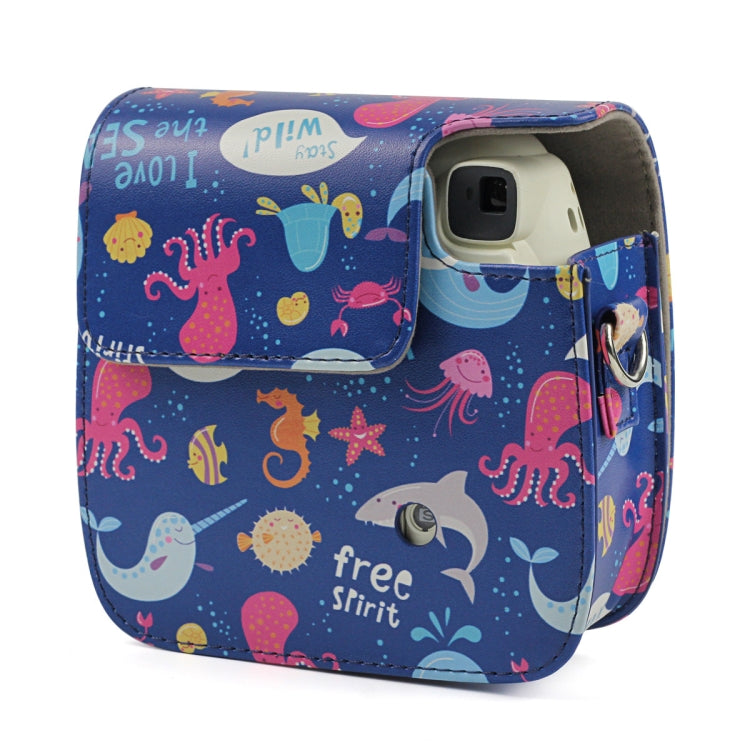 Ocean World Pattern Full Body Camera PU Leather Case Bag with Strap for FUJIFILM instax mini 9 / mini 8+ / mini 8 - Leather Bag by PMC TechLife | Online Shopping South Africa | PMC TechLife | Buy Now Pay Later Mobicred