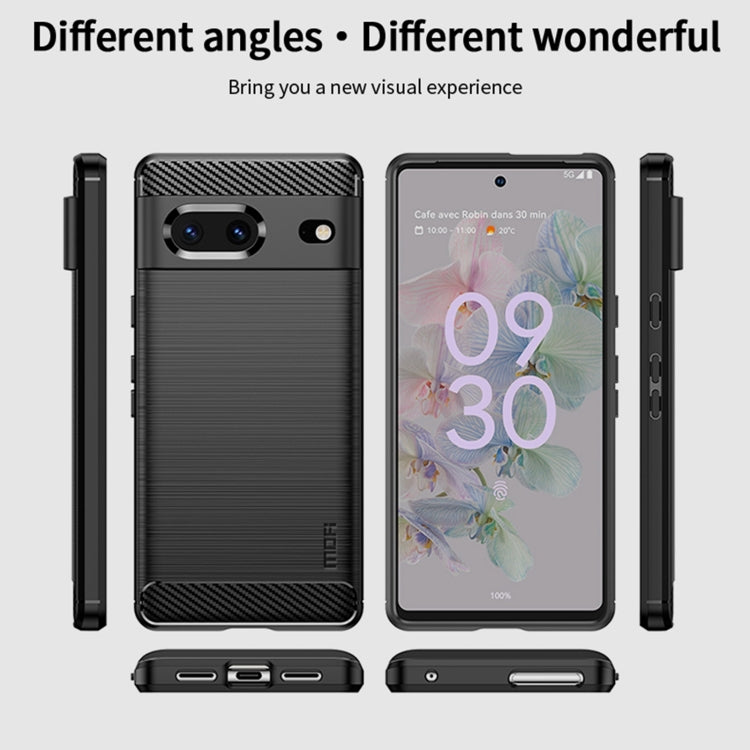 For Google pixel 7 5G MOFI Gentleness Series Brushed Texture Carbon Fiber TPU Phone Case(Blue) - free shipping - PMC TechLife - Order now!