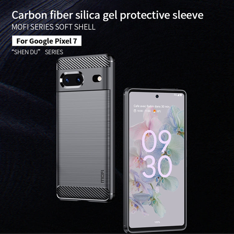 For Google pixel 7 5G MOFI Gentleness Series Brushed Texture Carbon Fiber TPU Phone Case(Red) - free shipping - PMC TechLife - Order now!