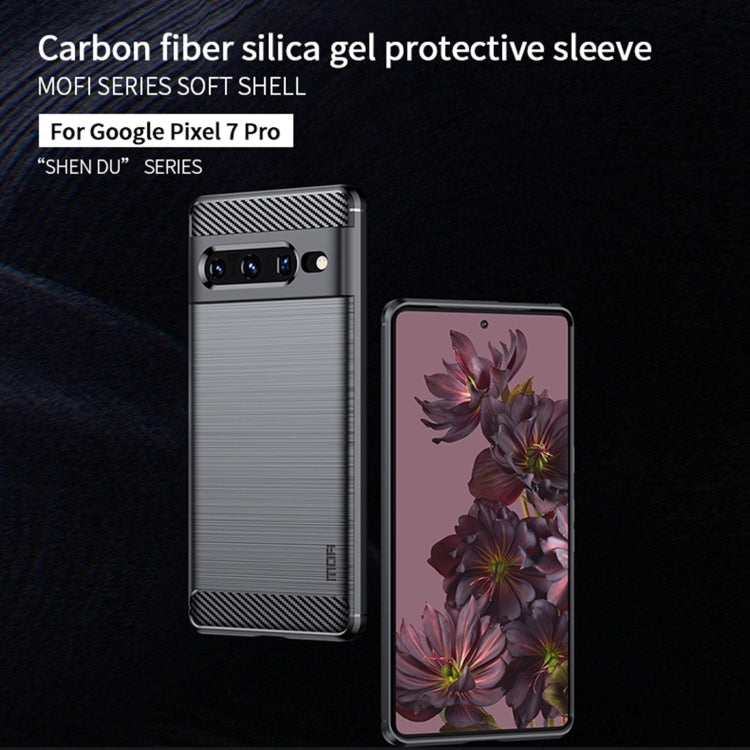For Google pixel 7 Pro 5G MOFI Gentleness Series Brushed Texture Carbon Fiber TPU Phone Case(Gray) - free shipping - PMC TechLife - Order now!