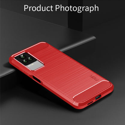 For Xiaomi Redmi K50 / K50 Pro MOFI Gentleness Brushed Carbon Fiber Soft TPU Case(Red) - Xiaomi Cases by MOFI | Online Shopping South Africa | PMC Jewellery | Buy Now Pay Later Mobicred