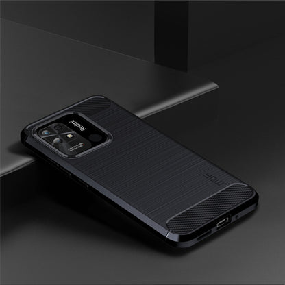 For Xiaomi Redmi 10C MOFI Gentleness Brushed Carbon Fiber Soft TPU Case(Blue) - Xiaomi Cases by MOFI | Online Shopping South Africa | PMC Jewellery