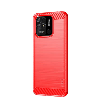 For Xiaomi Redmi 10C MOFI Gentleness Brushed Carbon Fiber Soft TPU Case(Red) - Xiaomi Cases by MOFI | Online Shopping South Africa | PMC Jewellery