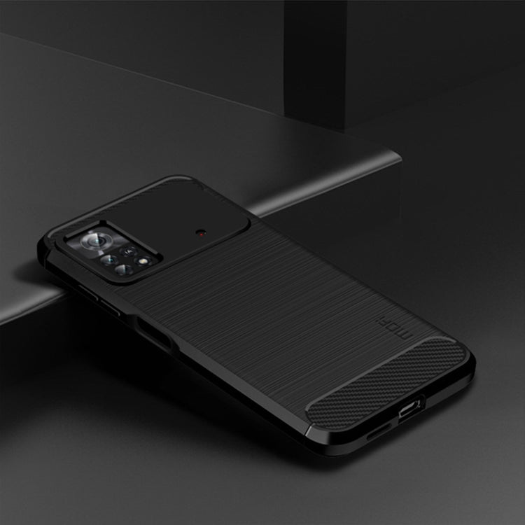 For Xiaomi Poco X4 Pro 5G MOFI Gentleness Brushed Carbon Fiber Soft TPU Case(Black) - Xiaomi Cases by MOFI | Online Shopping South Africa | PMC Jewellery