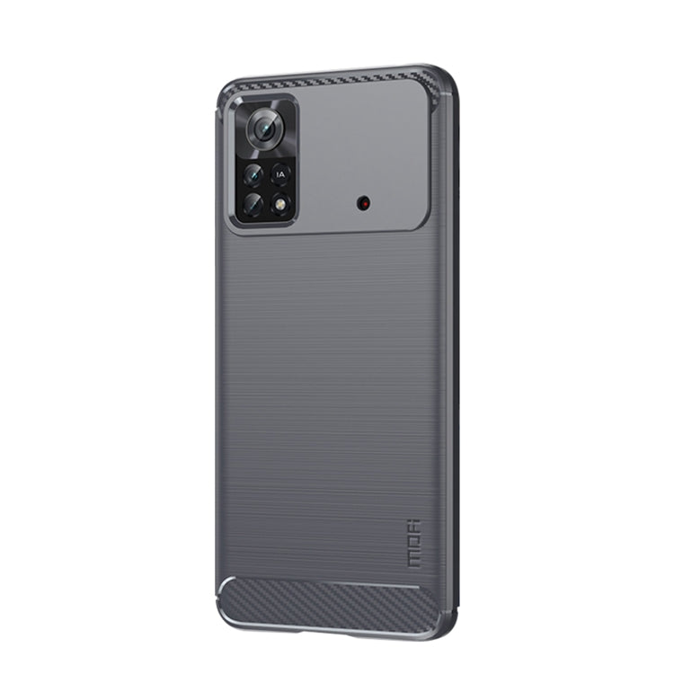 For Xiaomi Poco X4 Pro 5G MOFI Gentleness Brushed Carbon Fiber Soft TPU Case(Gray) - Xiaomi Cases by MOFI | Online Shopping South Africa | PMC Jewellery