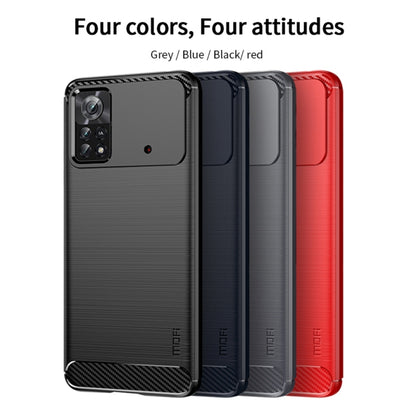 For Xiaomi Poco X4 Pro 5G MOFI Gentleness Brushed Carbon Fiber Soft TPU Case(Gray) - Xiaomi Cases by MOFI | Online Shopping South Africa | PMC Jewellery