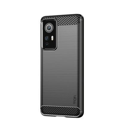 For Xiaomi 12 / 12X MOFI Gentleness Brushed Carbon Fiber Soft TPU Case(Black) - Xiaomi Cases by MOFI | Online Shopping South Africa | PMC Jewellery