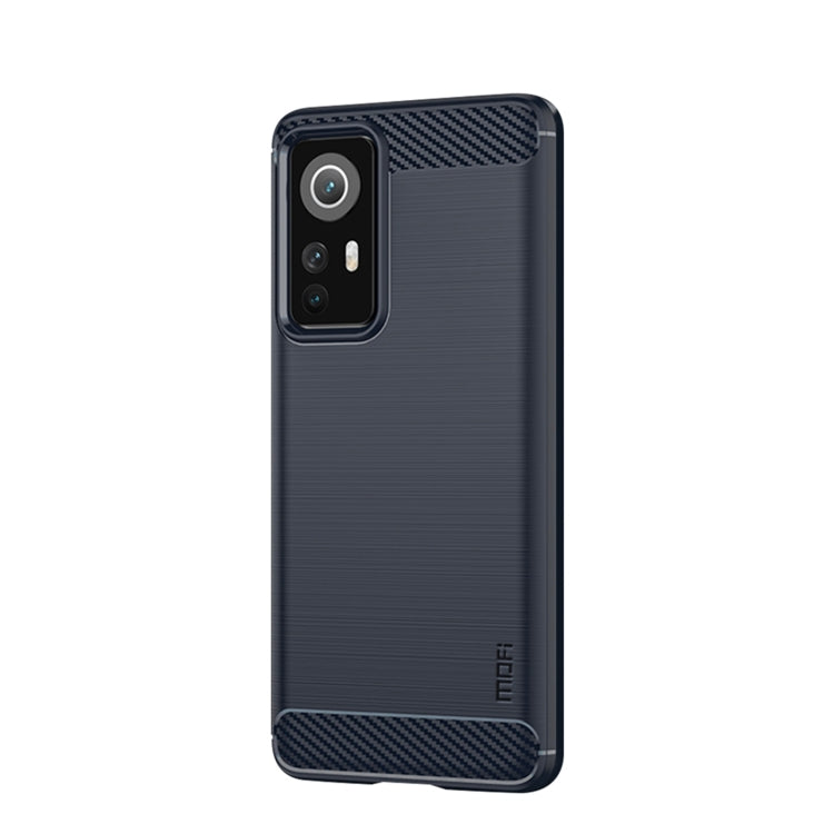 For Xiaomi 12 / 12X MOFI Gentleness Brushed Carbon Fiber Soft TPU Case(Blue) - Xiaomi Cases by MOFI | Online Shopping South Africa | PMC Jewellery