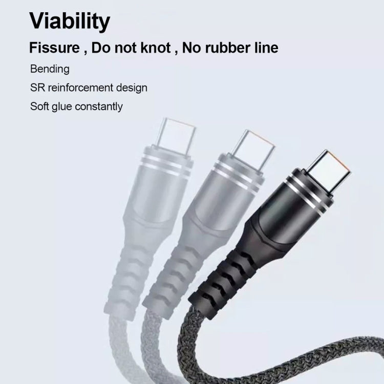 XJ-78 66W 6A 3 in 1 USB to 8 Pin + Type-C + Micro USB Super Flash Charging Cable, Length: 1.2m(Colour) - Multifunction Cable by PMC Jewellery | Online Shopping South Africa | PMC Jewellery | Buy Now Pay Later Mobicred