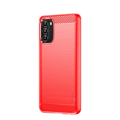 For Motorola Moto G 5G 2022 MOFI Gentleness Series Brushed Texture Carbon Fiber TPU Phone Case(Red) - Motorola Cases by MOFI | Online Shopping South Africa | PMC Jewellery