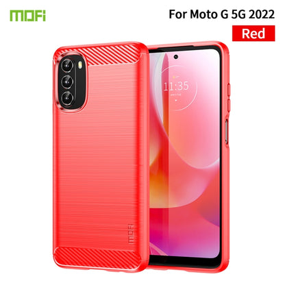 For Motorola Moto G 5G 2022 MOFI Gentleness Series Brushed Texture Carbon Fiber TPU Phone Case(Red) - Motorola Cases by MOFI | Online Shopping South Africa | PMC Jewellery