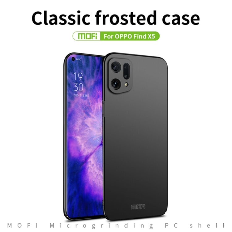 For OPPO Find X5 MOFI Frosted PC Ultra-thin Hard Case(Blue) - OPPO Cases by MOFI | Online Shopping South Africa | PMC Jewellery