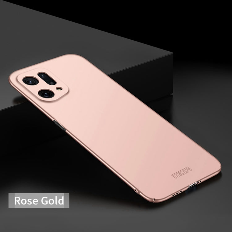 For OPPO Find X5 MOFI Frosted PC Ultra-thin Hard Case(Rose Gold) - OPPO Cases by MOFI | Online Shopping South Africa | PMC Jewellery