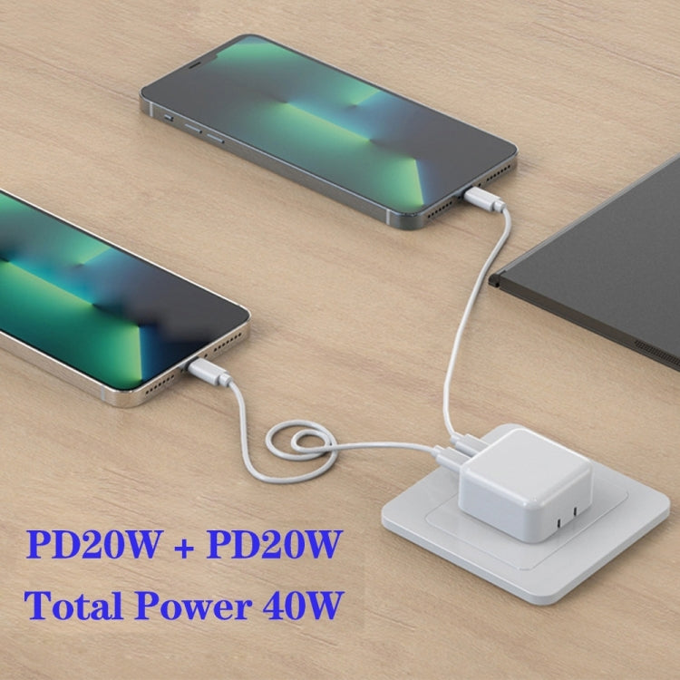 SDC-40W Dual PD USB-C / Type-C Charger for iPhone / iPad Series, UK Plug - USB Charger by PMC Jewellery | Online Shopping South Africa | PMC Jewellery | Buy Now Pay Later Mobicred