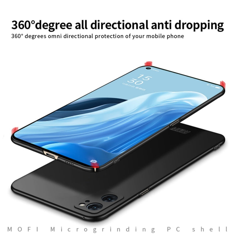 For OPPO Reno7 4G / F21 Pro 4G MOFI Frosted PC Ultra-thin Hard Case(Black) - free shipping - PMC TechLife - Order now!