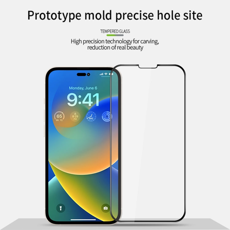 For iPhone 14 Plus MOFI 9H 3D Explosion-proof Curved Screen Tempered Glass Film(Black) - iPhone 14 Plus Tempered Glass by MOFI | Online Shopping South Africa | PMC TechLife | Buy Now Pay Later Mobicred