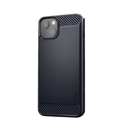 For iPhone 14 MOFI Gentleness Brushed Texture Carbon Fiber TPU Phone Case (Blue) - iPhone 14 Cases by MOFI | Online Shopping South Africa | PMC Jewellery