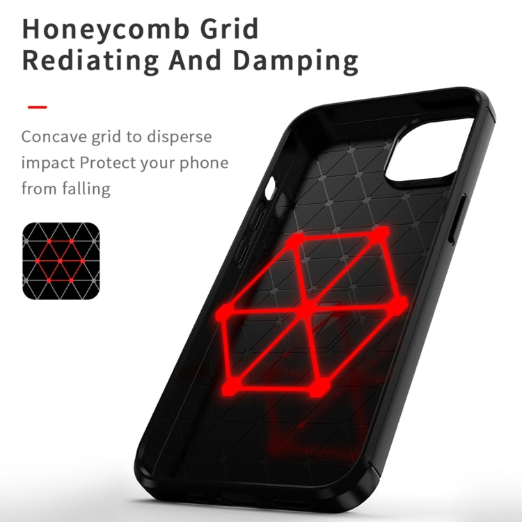 For iPhone 14 Plus MOFI Gentleness Brushed Texture Carbon Fiber TPU Phone Case  (Red) - iPhone 14 Plus Cases by MOFI | Online Shopping South Africa | PMC TechLife