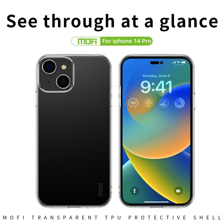 For iPhone 14 Pro MOFI Ming Series Ultra-thin TPU Phone Case(Transparent) - iPhone 14 Pro Cases by MOFI | Online Shopping South Africa | PMC Jewellery