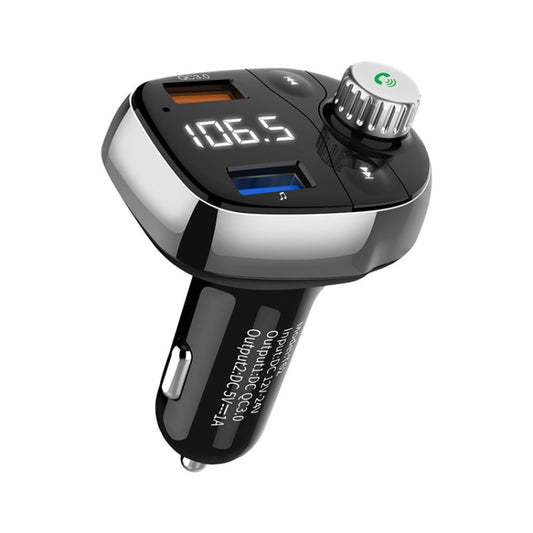 T62 Dual USB QC 3.0 Fast  Charger Bluetooth 5.0 Adapter MP3 Player Handsfree Car Kit FM Transmitter - Bluetooth Car Kits by PMC Jewellery | Online Shopping South Africa | PMC Jewellery | Buy Now Pay Later Mobicred