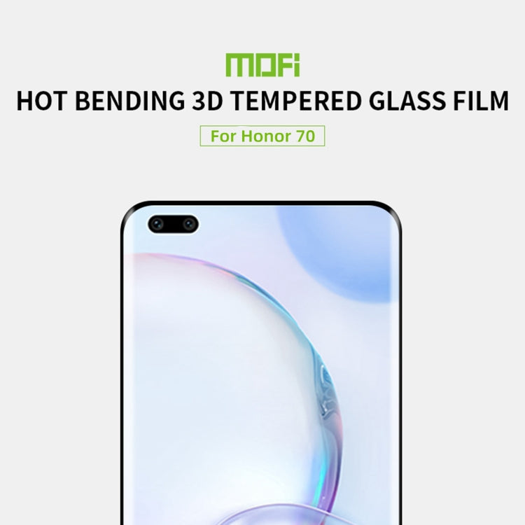 For Honor 70 MOFI 9H 3D Hot Bending Tempered Glass Film(Black) - Honor Tempered Glass by MOFI | Online Shopping South Africa | PMC TechLife