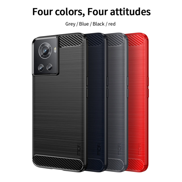 For OnePlus Ace / 10R 5G MOFI Gentleness Series Brushed Texture Carbon Fiber Soft TPU Case(Gray) - OnePlus Cases by MOFI | Online Shopping South Africa | PMC Jewellery