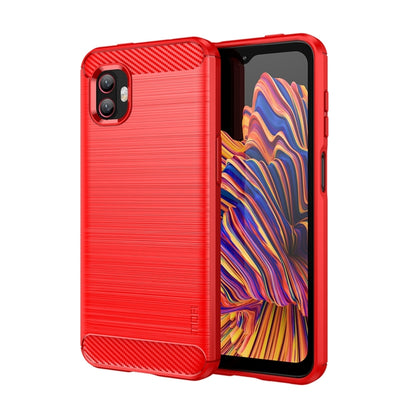 For Samsung Galaxy Xcover6 Pro / Xcover Pro 2 MOFI Gentleness Brushed Carbon Fiber Soft TPU Case(Red) -  by MOFI | Online Shopping South Africa | PMC Jewellery