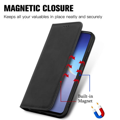 For Tecno Camon 19 Retro Skin Feel Magnetic Leather Phone Case(Black) - Tecno Cases by PMC Jewellery | Online Shopping South Africa | PMC Jewellery