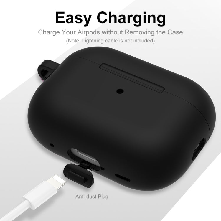 For Apple AirPods Pro 2 2022 ENKAY Thickened Silicone Protective Case with Keychain(Black) - free shipping - PMC Jewellery - Order now!