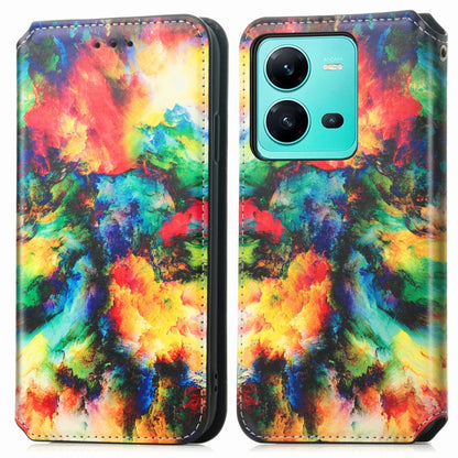 For vivo V25 CaseNeo Colorful Magnetic Leather Phone Case(Colorful Cloud) - vivo Cases by PMC Jewellery | Online Shopping South Africa | PMC Jewellery