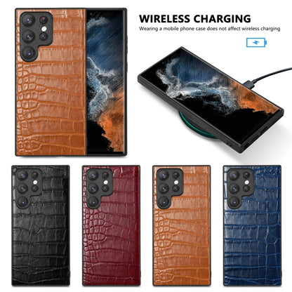 For Samsung Galaxy S23 Ultra 5G Crocodile Grain Leather Back Cover Phone Case(Black) - Galaxy S23 Ultra 5G Cases by PMC Jewellery | Online Shopping South Africa | PMC Jewellery