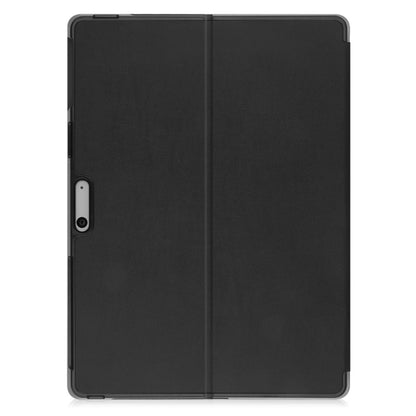 For Microsoft Surface Pro 9 JUNSUNMAY Custer Solid Color 3-Fold Stand Leather Tablet Case(Black) - Microsoft by JUNSUNMAY | Online Shopping South Africa | PMC Jewellery | Buy Now Pay Later Mobicred