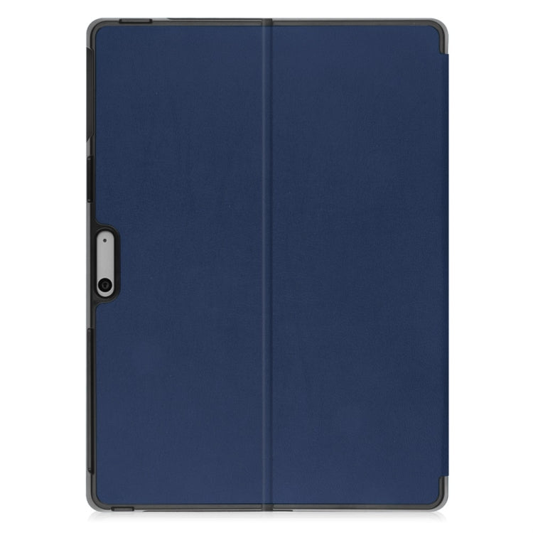 For Microsoft Surface Pro 9 JUNSUNMAY Custer Solid Color 3-Fold Stand Leather Tablet Case(Dark Blue) - Microsoft by JUNSUNMAY | Online Shopping South Africa | PMC Jewellery | Buy Now Pay Later Mobicred