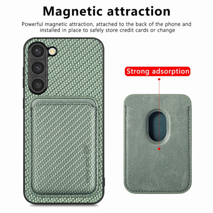 For Samsung Galaxy S23 5G Carbon Fiber Leather Card Magsafe Case(Green) - Galaxy S23 5G Cases by PMC Jewellery | Online Shopping South Africa | PMC Jewellery