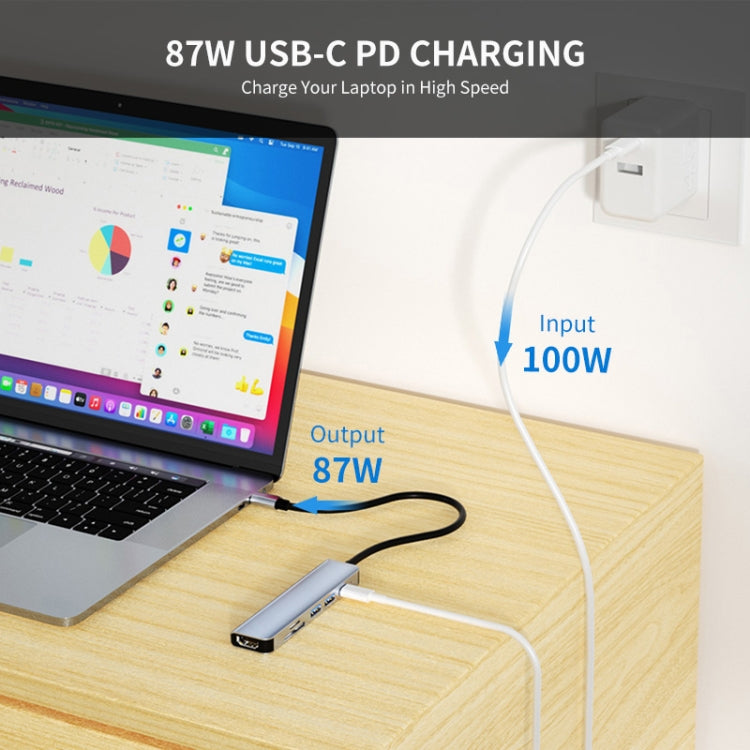 ENKAY Hat-Prince 6 in 1 Type-C Hub 4K HDMI Docking Station Adapter USB-C PD Quick Charge SD/TF Card Reader - free shipping - PMC Jewellery - Order now!