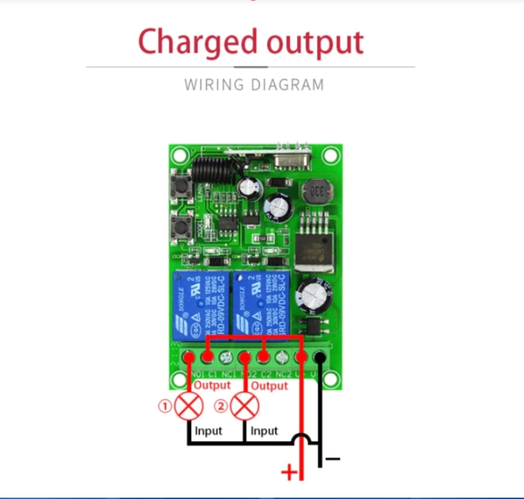 DC 12V 24V 48V Universal Electric Door RF Wireless Remote Control Relay Receiver Set - Smart Switch by PMC Jewellery | Online Shopping South Africa | PMC Jewellery | Buy Now Pay Later Mobicred