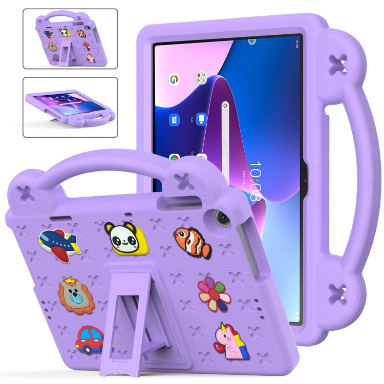 For Lenovo Tab M10 3rd Gen TB328FU / TB328XU 2022 10.1 Handle Kickstand Children EVA Shockproof Tablet Case(Light Purple) - Lenovo by PMC TechLife | Online Shopping South Africa | PMC TechLife | Buy Now Pay Later Mobicred