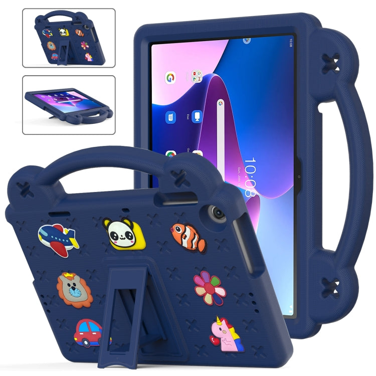 For Lenovo Tab M10 3rd Gen TB328FU / TB328XU 2022 10.1 Handle Kickstand Children EVA Shockproof Tablet Case(Navy Blue) - Lenovo by PMC TechLife | Online Shopping South Africa | PMC TechLife | Buy Now Pay Later Mobicred